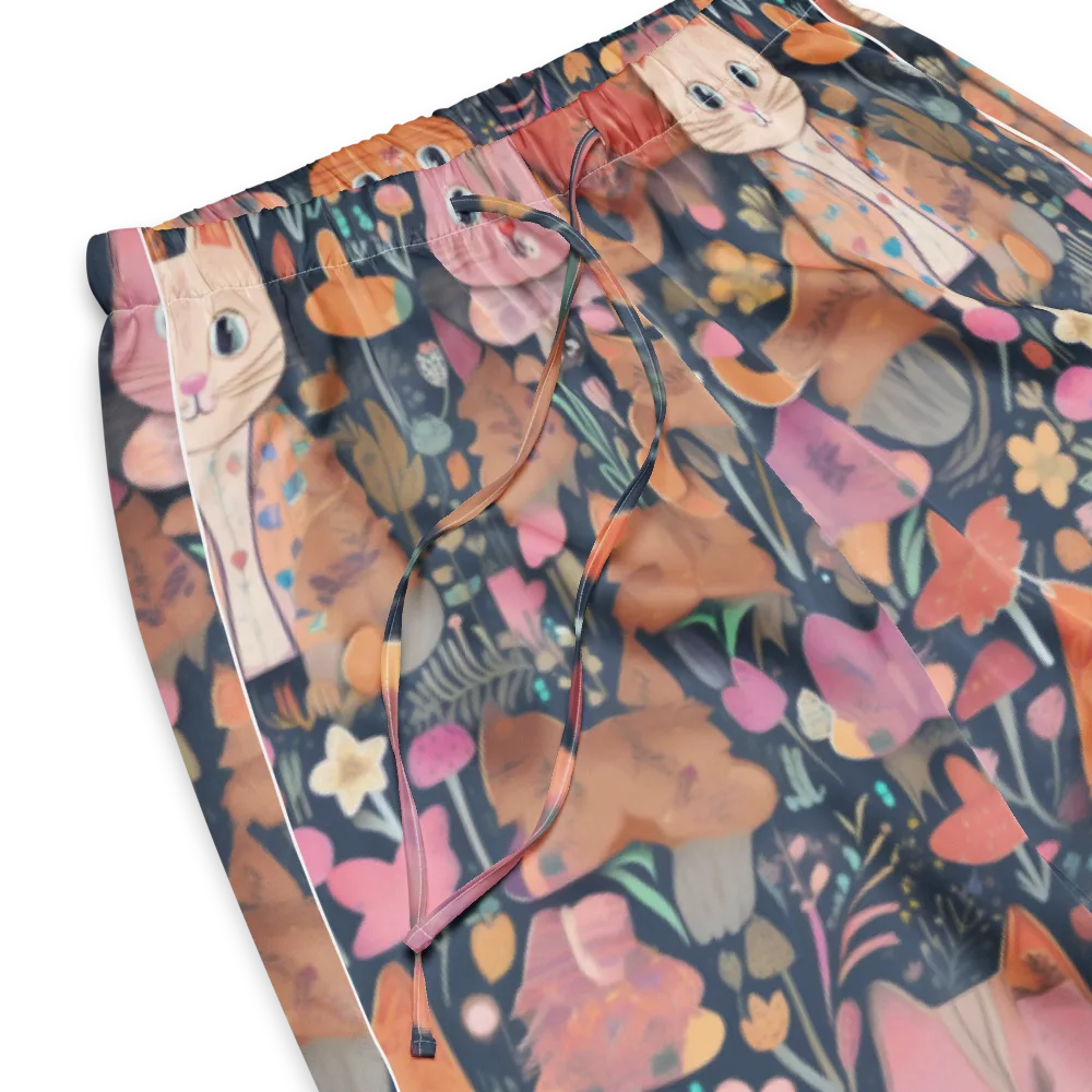 Mushroom Cat Garden on Women's Pajama Pants — Product details