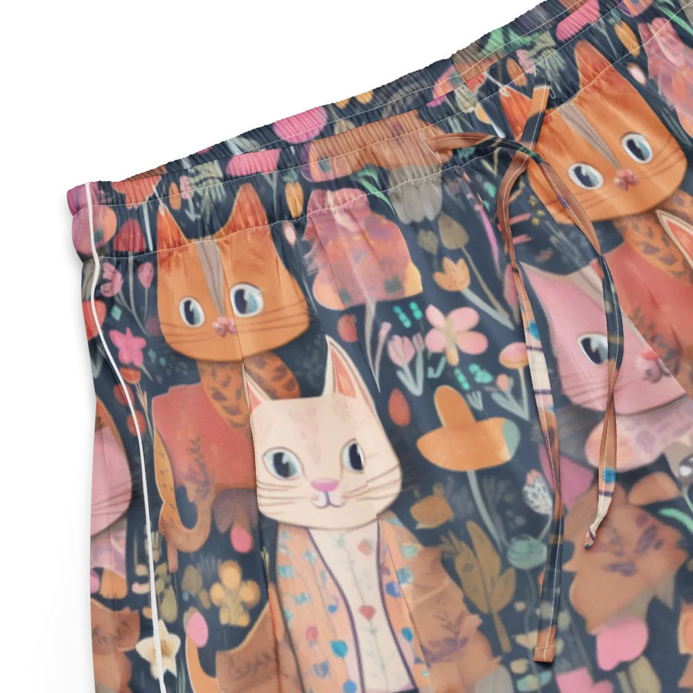Mushroom Cat Garden on Women's Pajama Shorts — Product details
