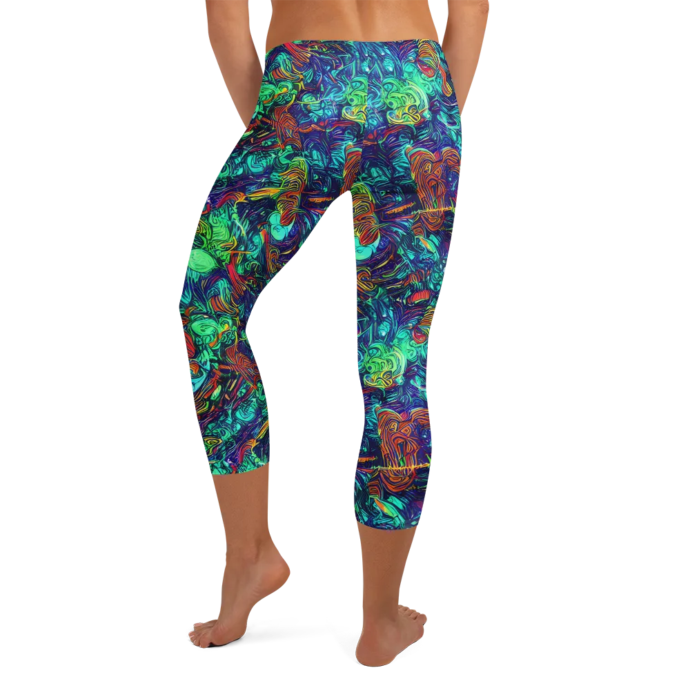 Saturated Spiral on Capri Leggings — Back