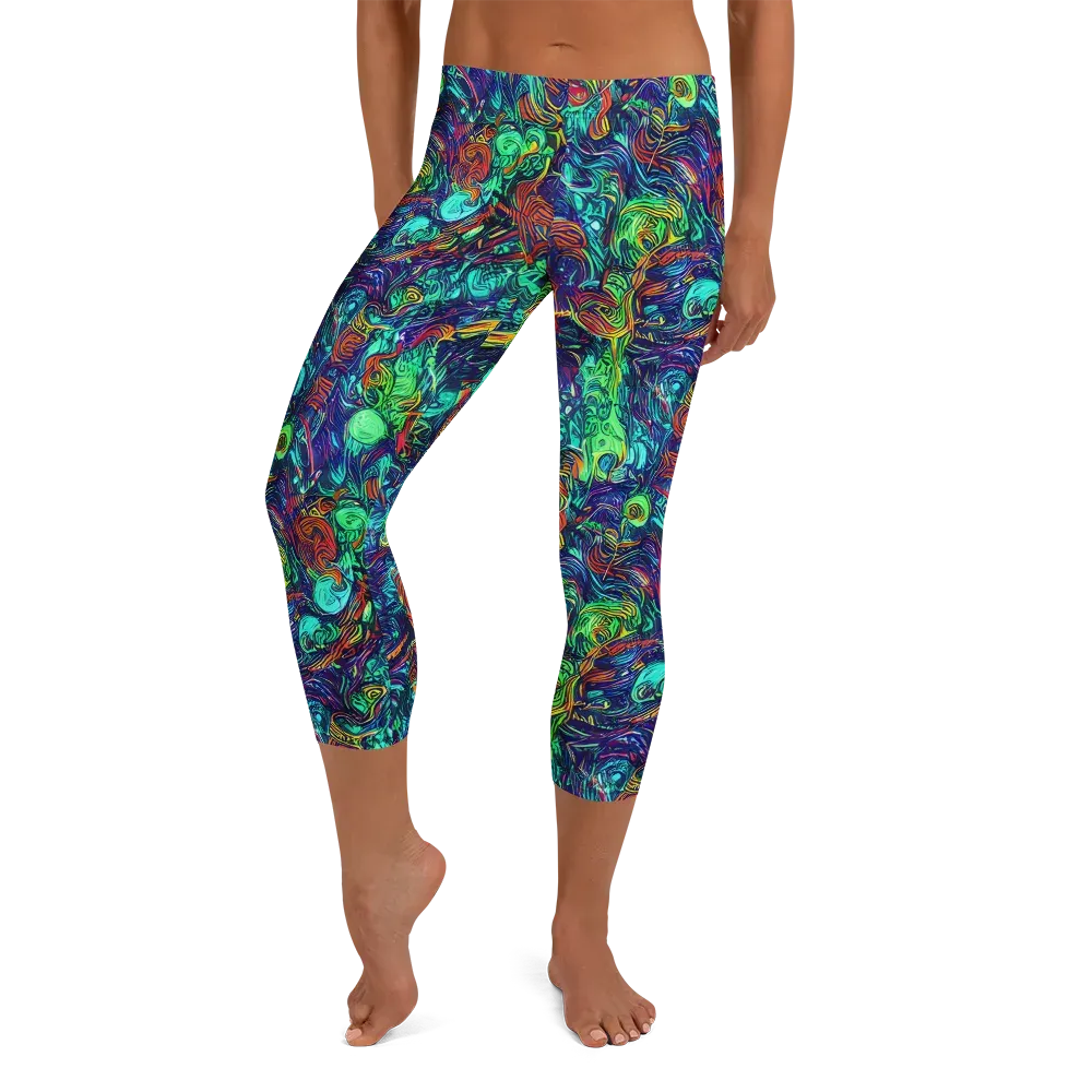 Saturated Spiral on Capri Leggings — Front