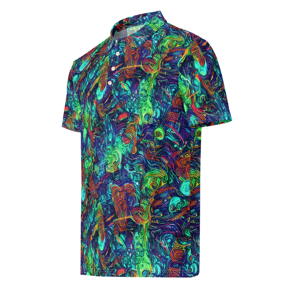 Saturated Spiral on Men's Slim Fit Polo Shirt — Left Front