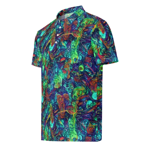 Saturated Spiral on a Men's Slim Fit Polo Shirt