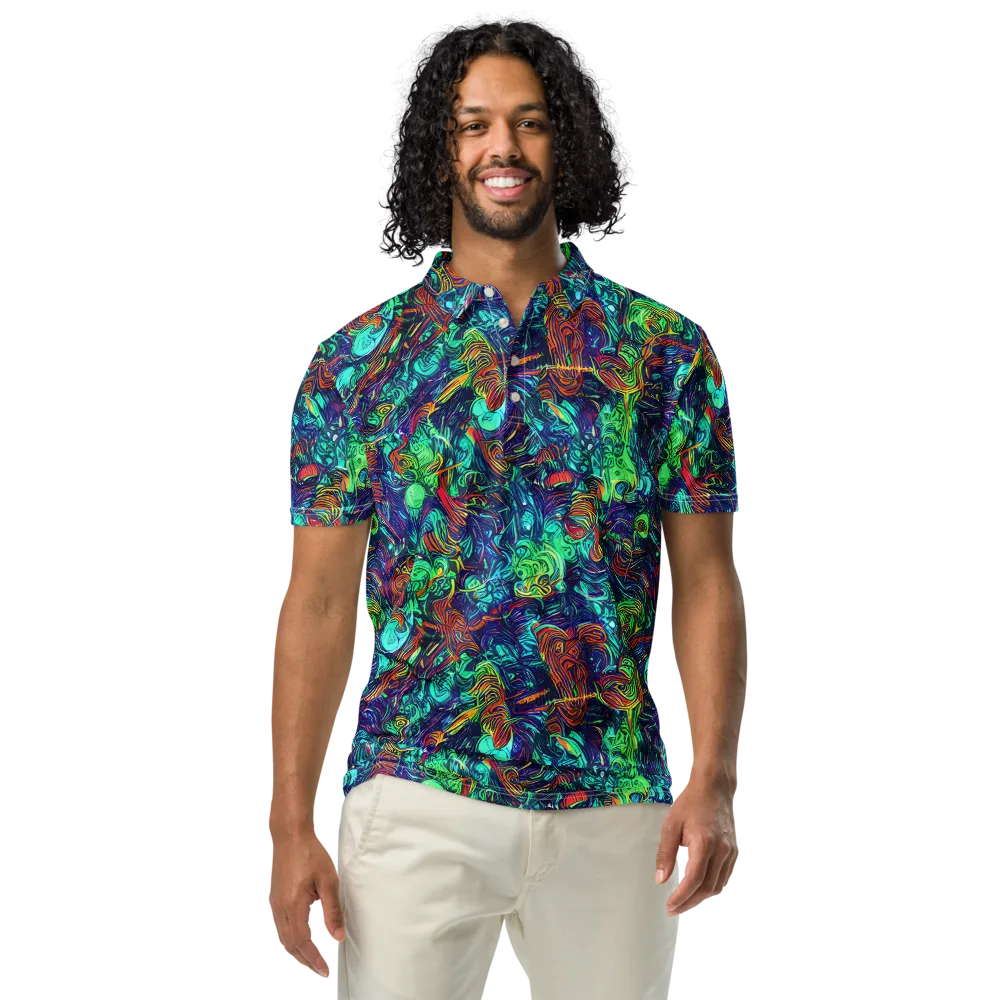 Saturated Spiral on Men's Slim Fit Polo Shirt — Front