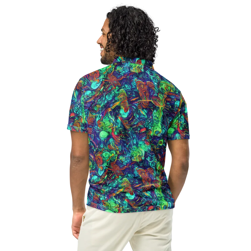 Saturated Spiral on Men's Slim Fit Polo Shirt — Back