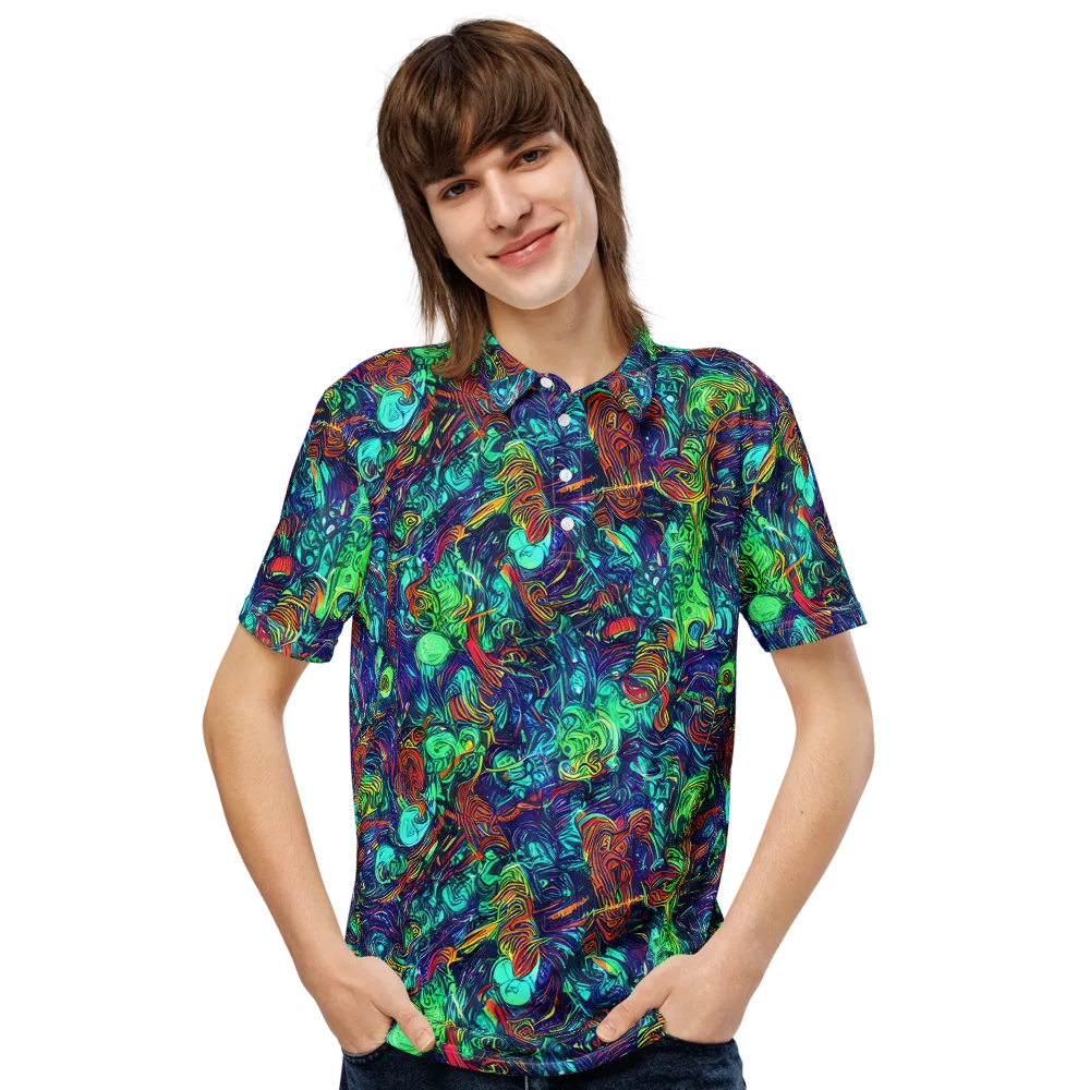 Saturated Spiral on Men's Slim Fit Polo Shirt — Front
