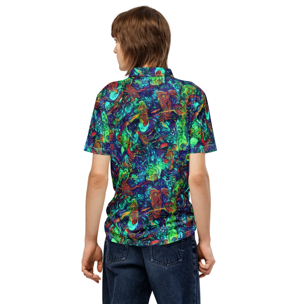 Saturated Spiral on Men's Slim Fit Polo Shirt — Back