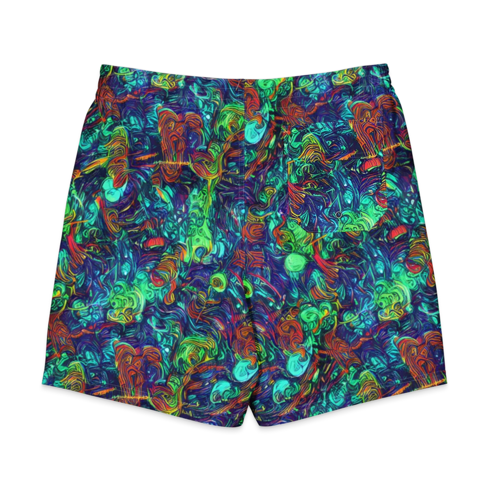 Saturated Spiral on Men's Board Shorts — Back