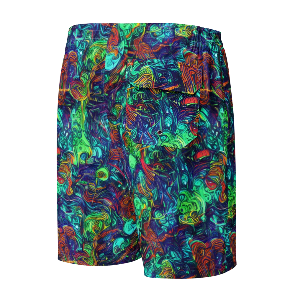 Saturated Spiral on Men's Board Shorts — Back