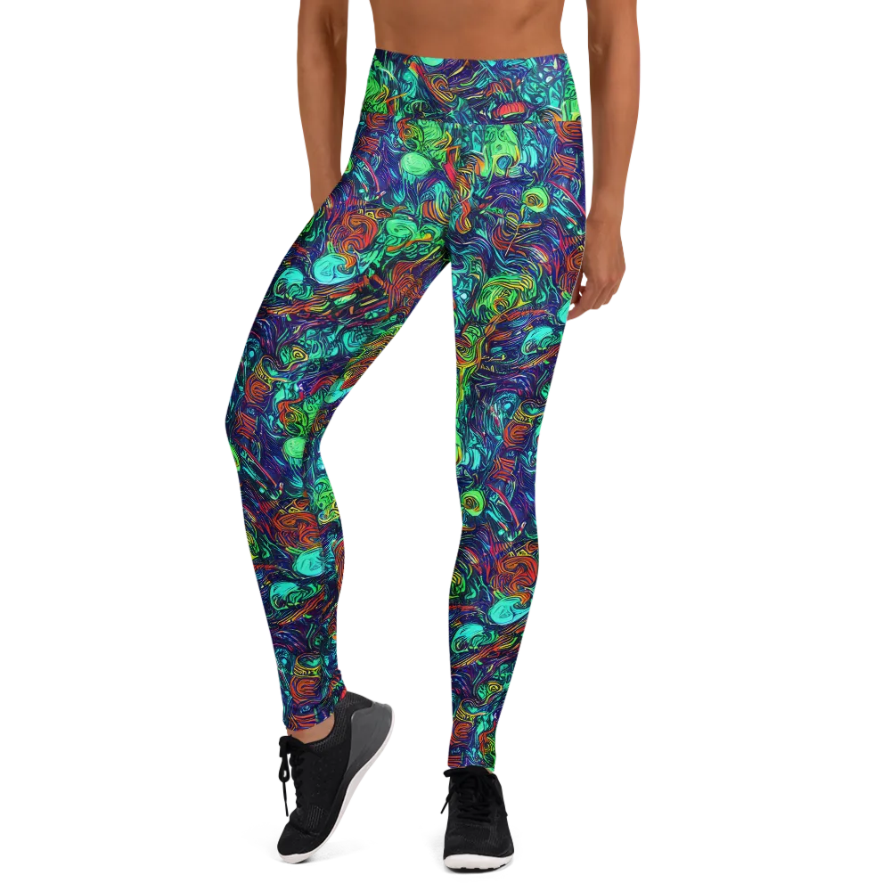 Saturated Spiral on Yoga Leggings — Front