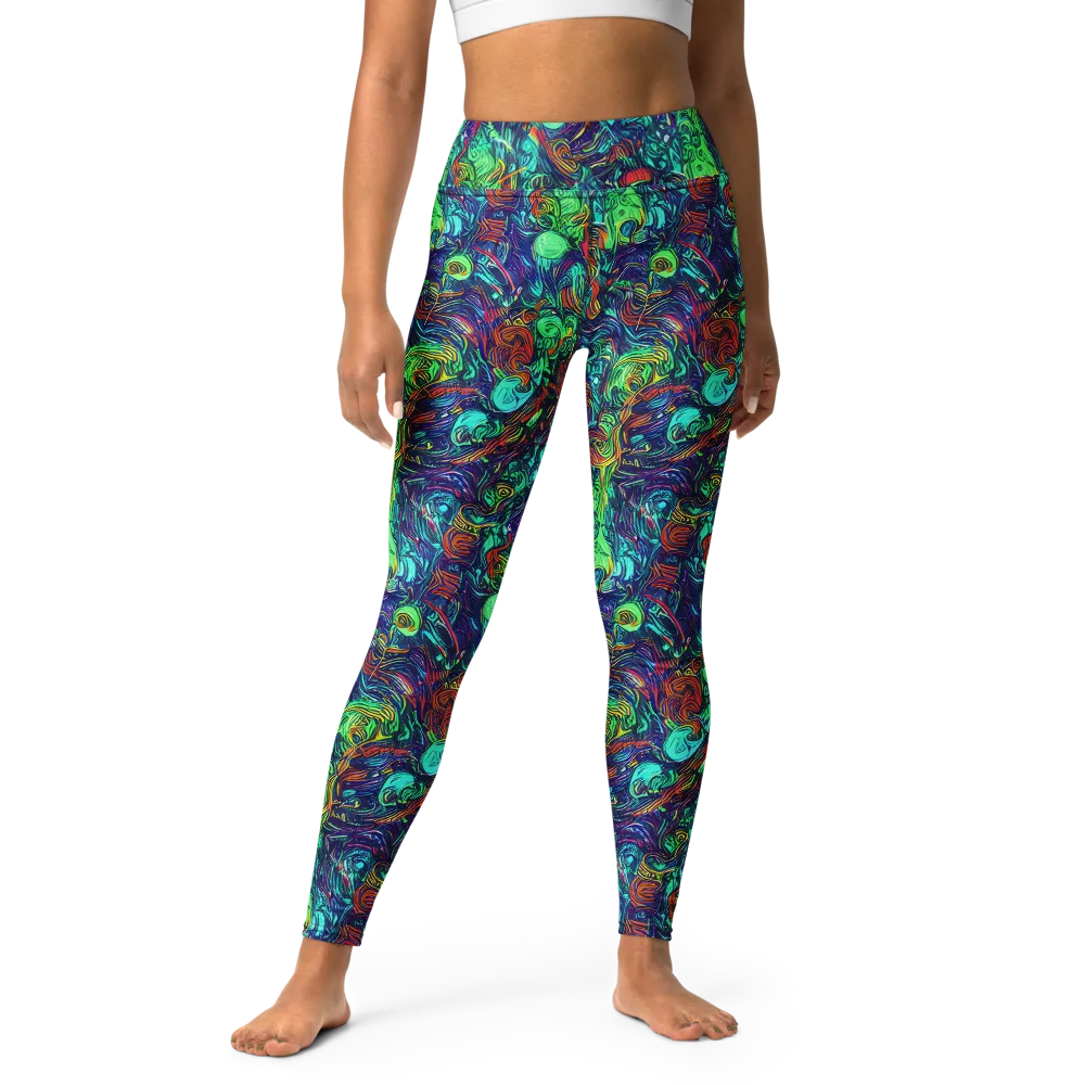 Saturated Spiral on Yoga Leggings — Front
