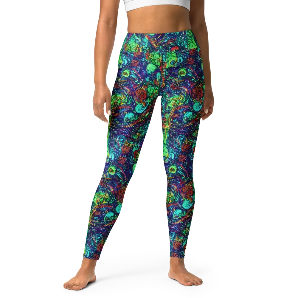 Saturated Spiral on Yoga Leggings — Front