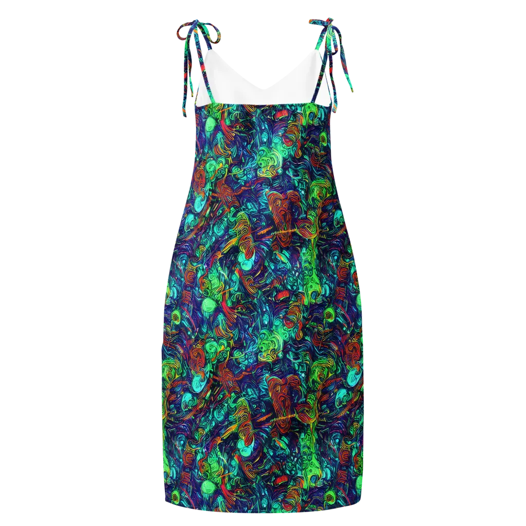 Saturated Spiral on Slip Dress — Back