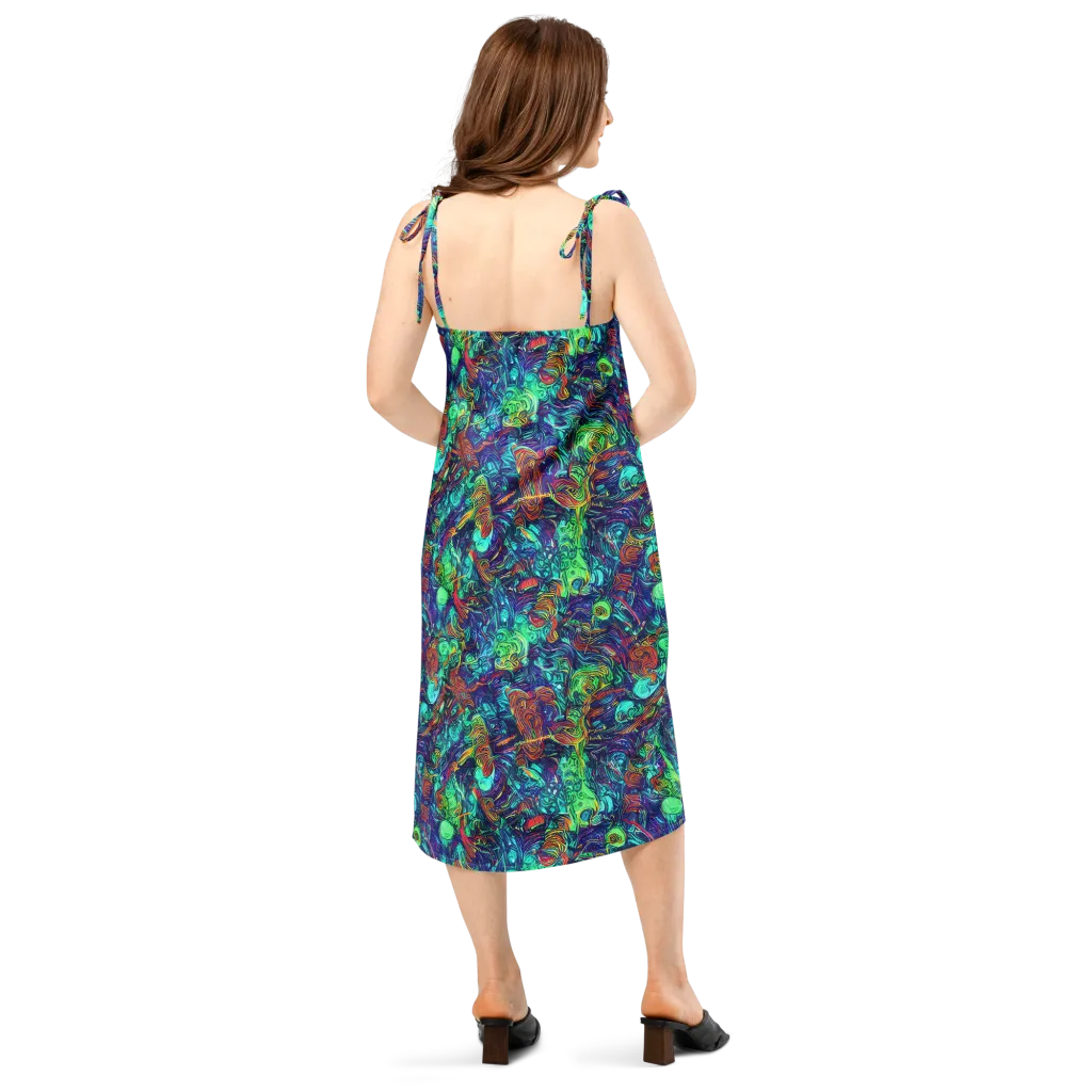 Saturated Spiral on Slip Dress — Back