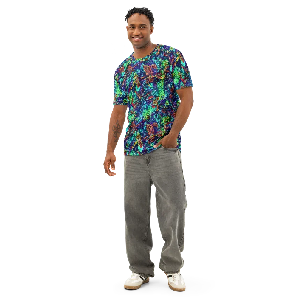 Saturated Spiral on Men's Cotton Crew Neck T-Shirt — Front