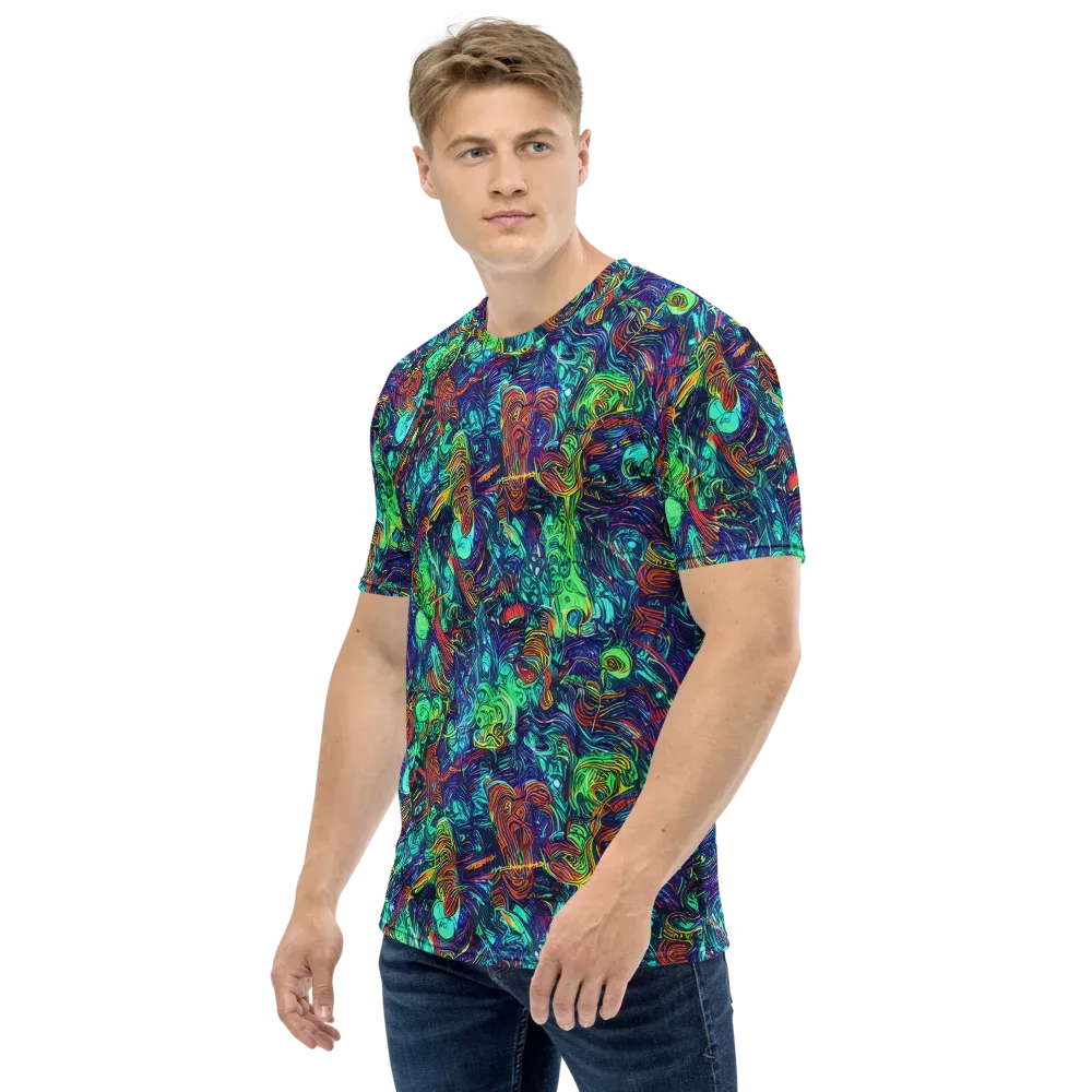 Saturated Spiral on Men's Crew Neck T-Shirt — Left