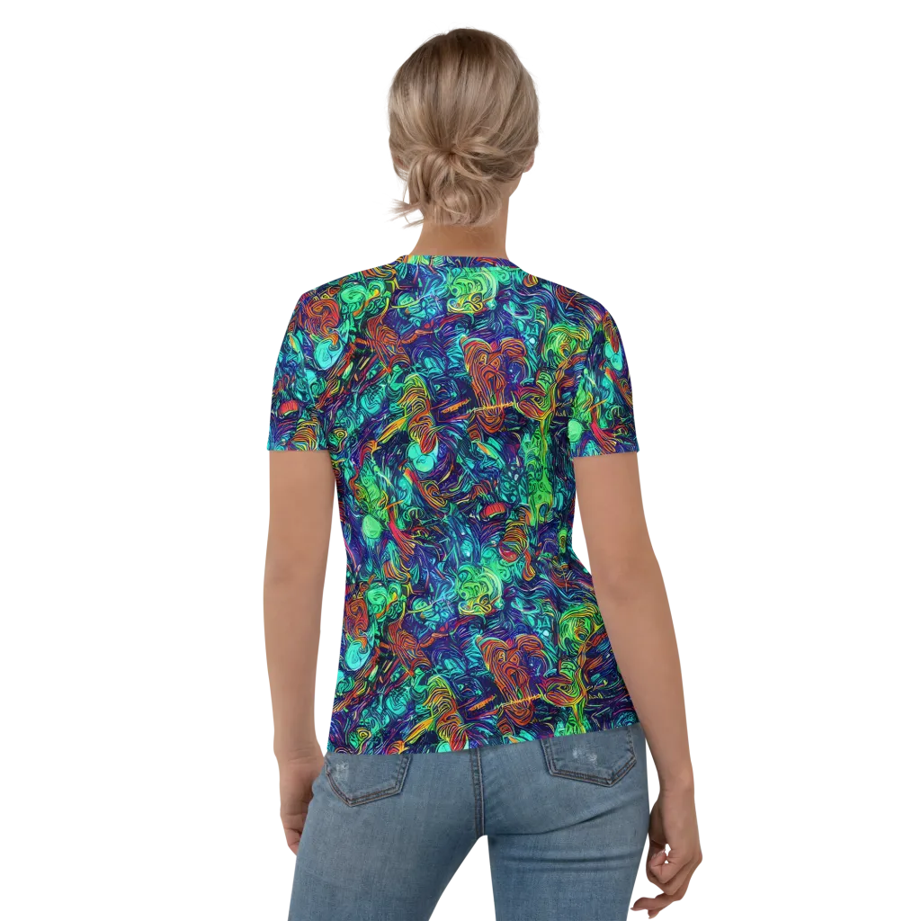 Saturated Spiral on Women's Crew Neck T-Shirt — Back