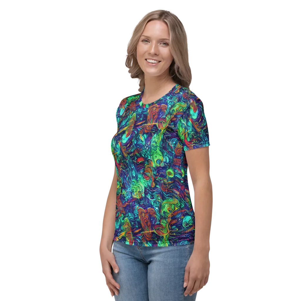 Saturated Spiral on Women's Crew Neck T-Shirt — Left