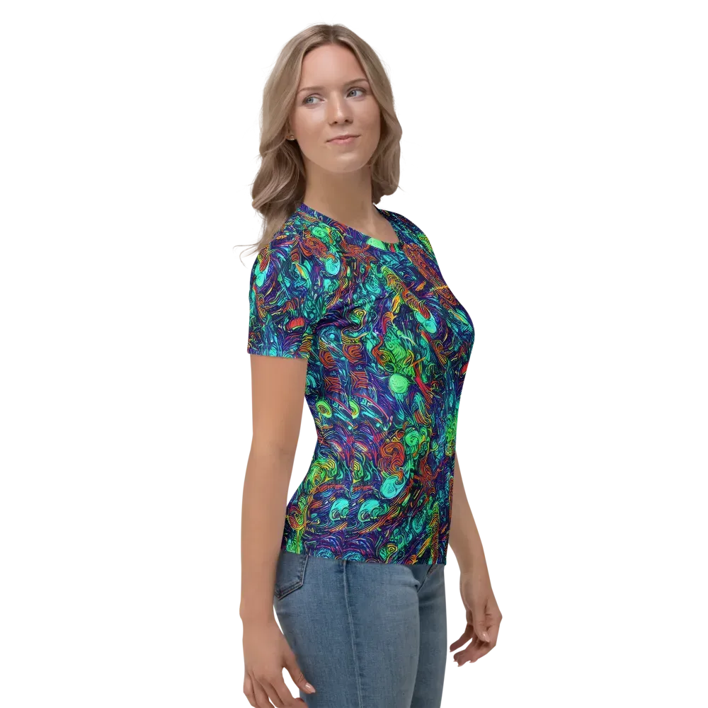 Saturated Spiral on Women's Crew Neck T-Shirt — Right