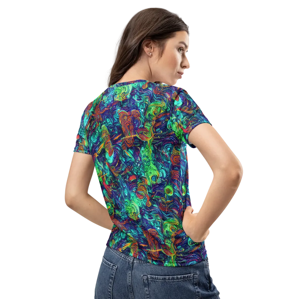 Saturated Spiral on Women's Crew Neck T-Shirt — Back