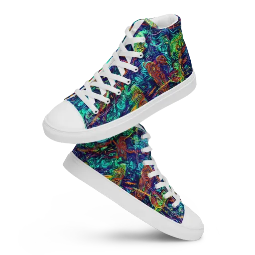 Saturated Spiral on a Women's High Top Canvas Shoes