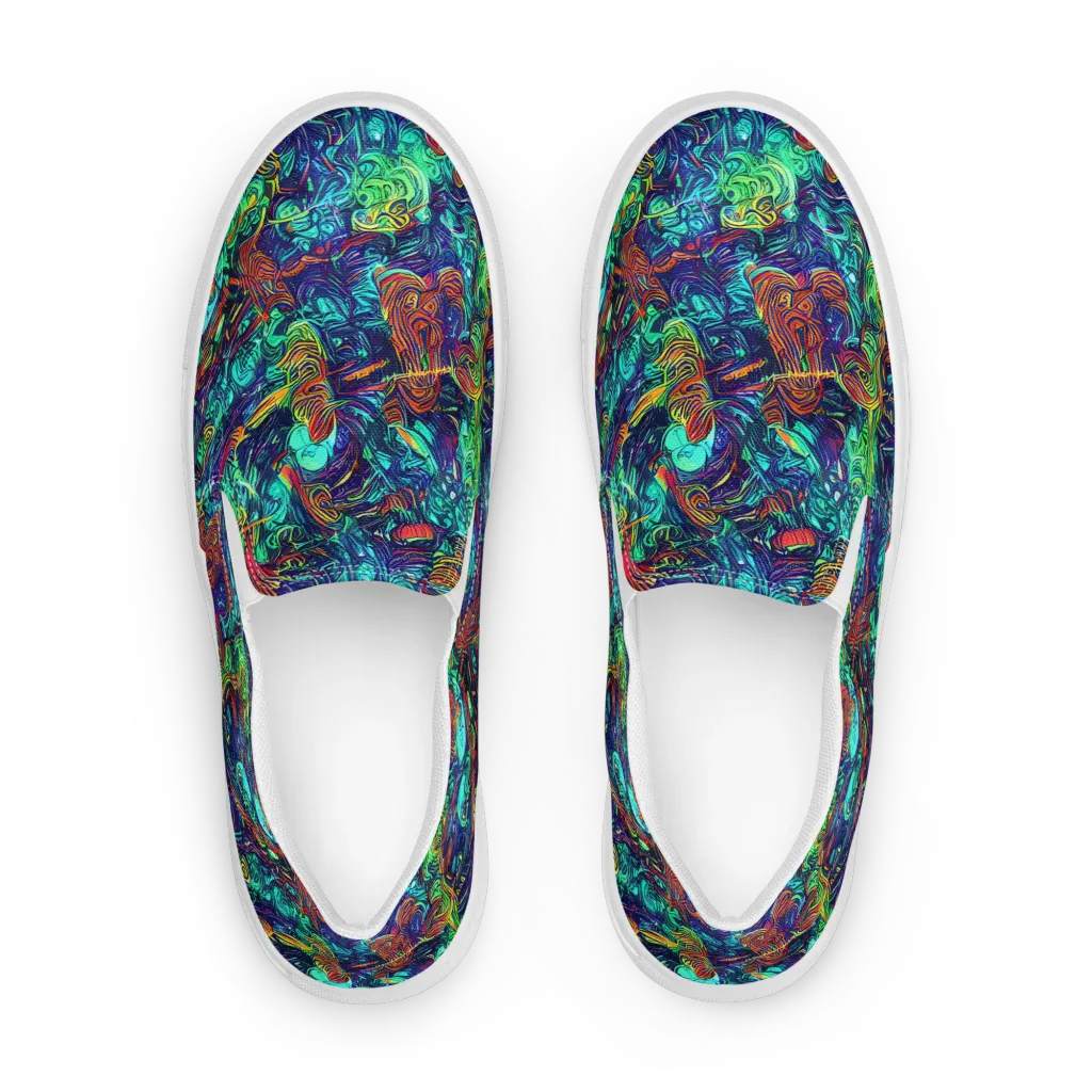Saturated Spiral on Men's Slip-On Canvas Shoes — Front