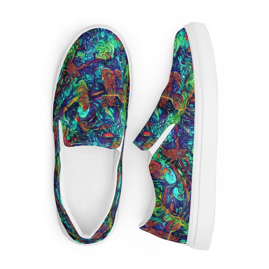 Saturated Spiral on Men's Slip-On Canvas Shoes — Front