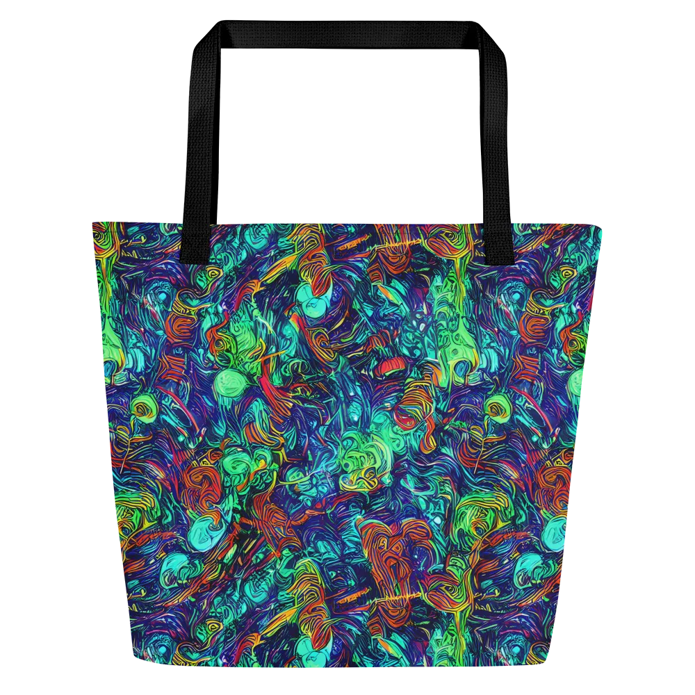 Saturated Spiral on Large Tote Bag W/ Pocket — Front