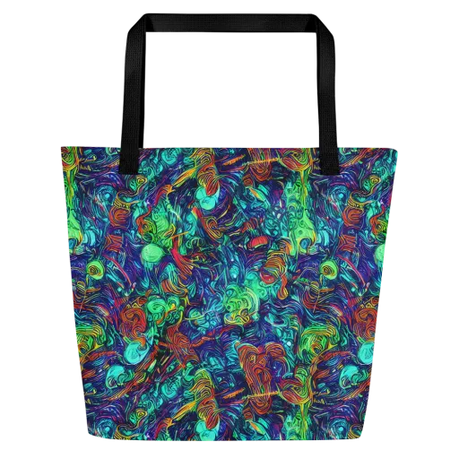 Saturated Spiral on a Large Tote Bag W/ Pocket