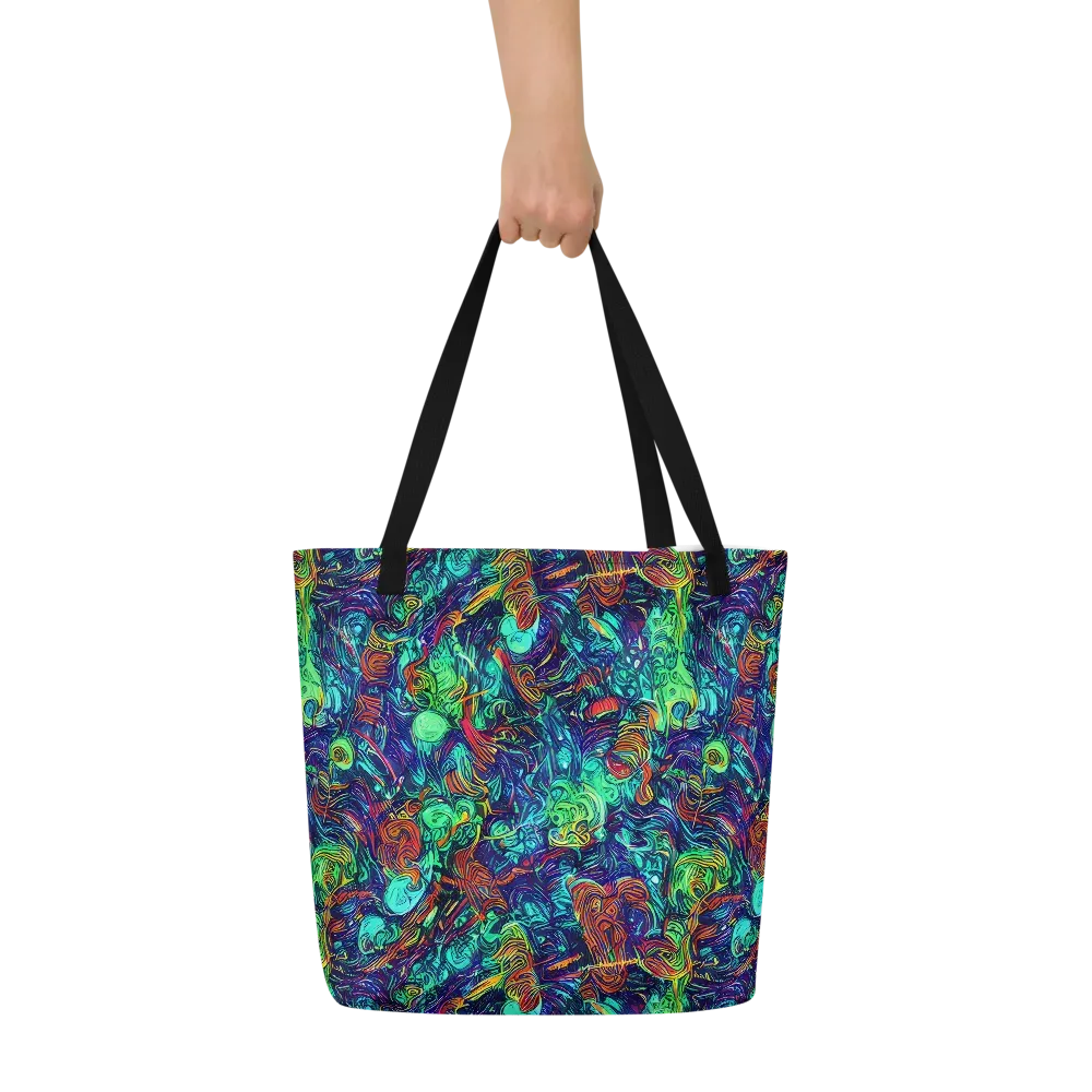 Saturated Spiral on Large Tote Bag W/ Pocket — Front
