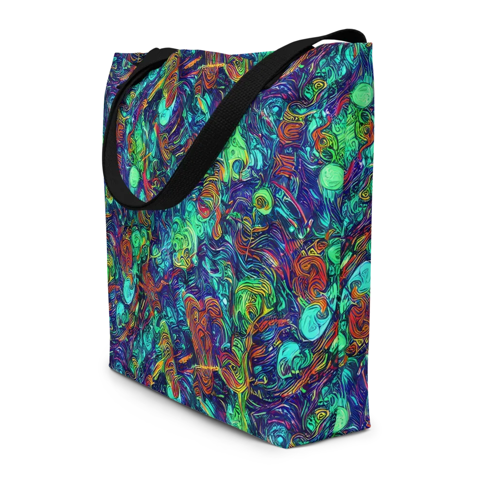 Saturated Spiral on Large Tote Bag W/ Pocket — Front