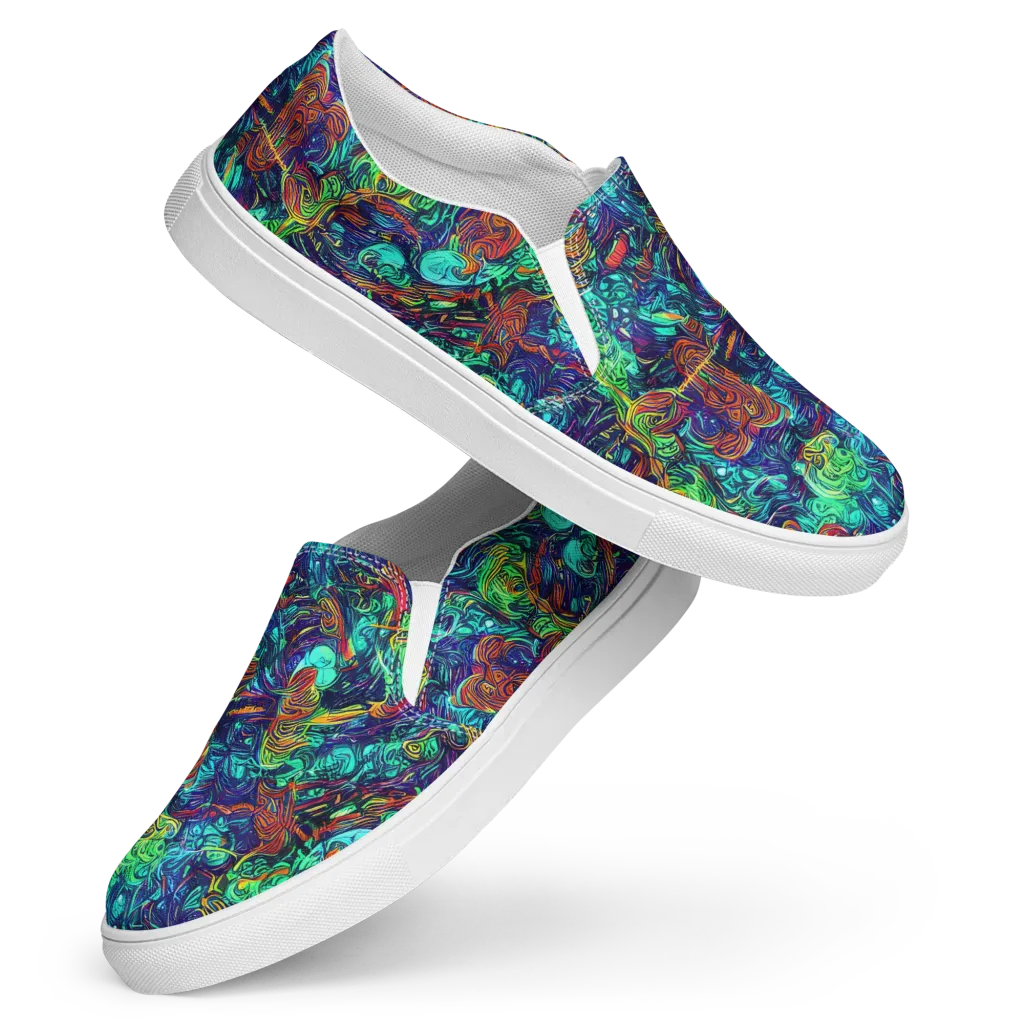 Saturated Spiral on Women's Slip-On Canvas Shoes — Front