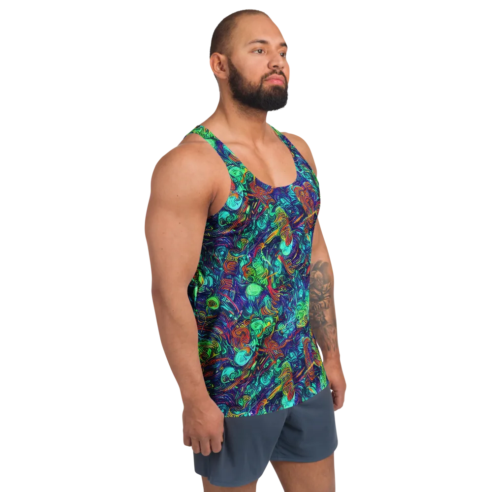 Saturated Spiral on Men's Tank Top — Right Front