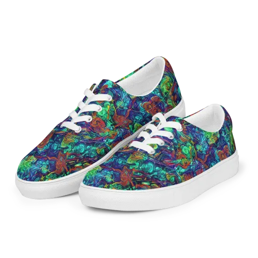 Saturated Spiral on a Men's Lace-Up Canvas Shoes
