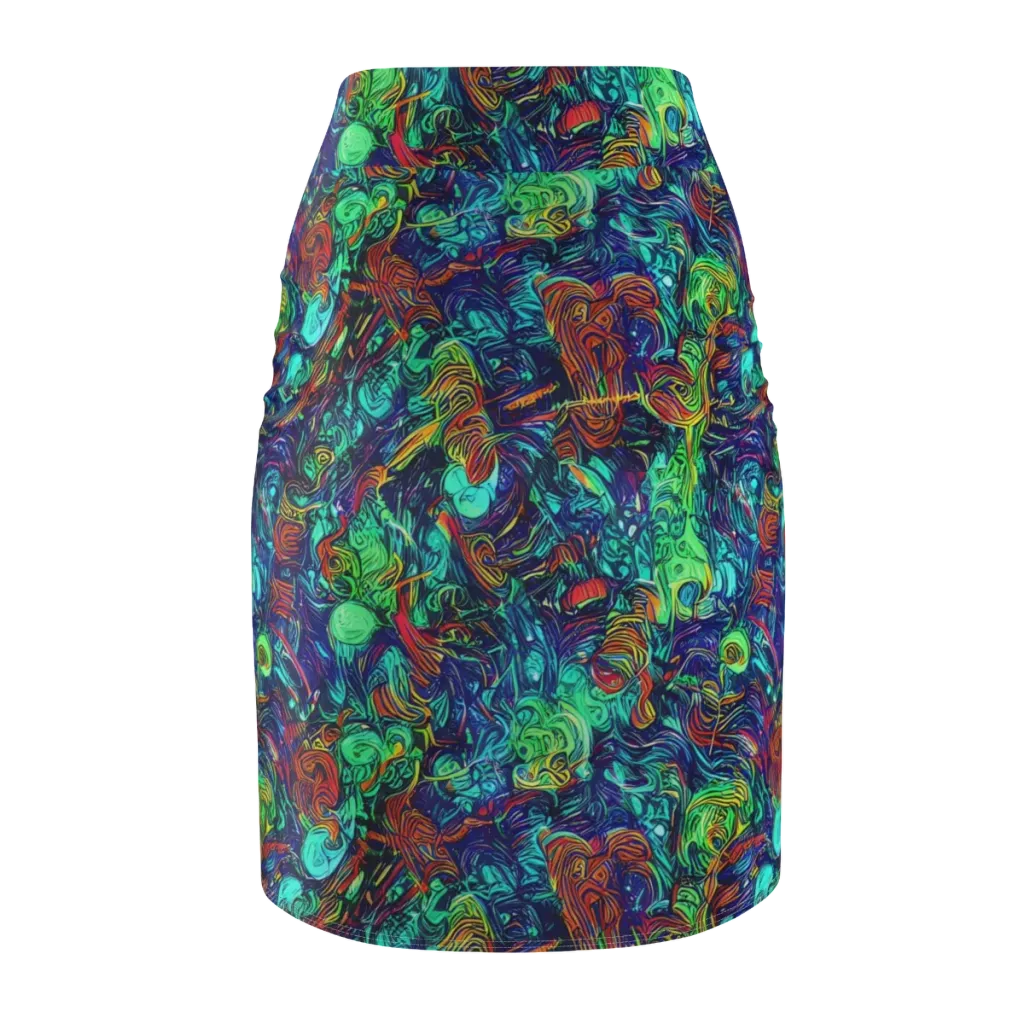 Saturated Spiral on Pencil Skirt — Back