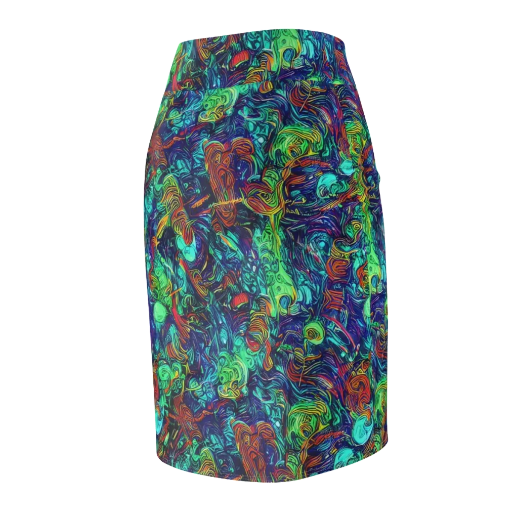 Saturated Spiral on Pencil Skirt — Back Side