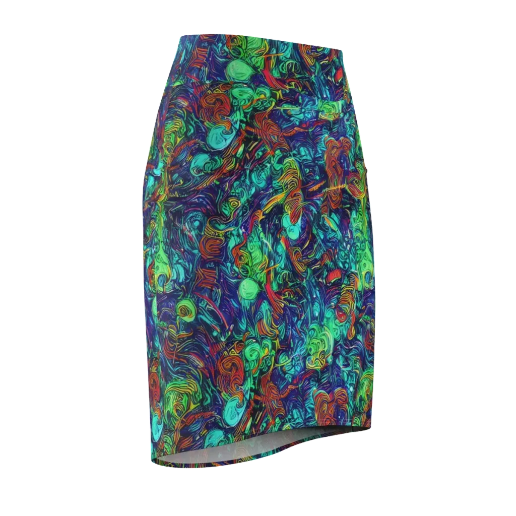 Saturated Spiral on Pencil Skirt — Front Side