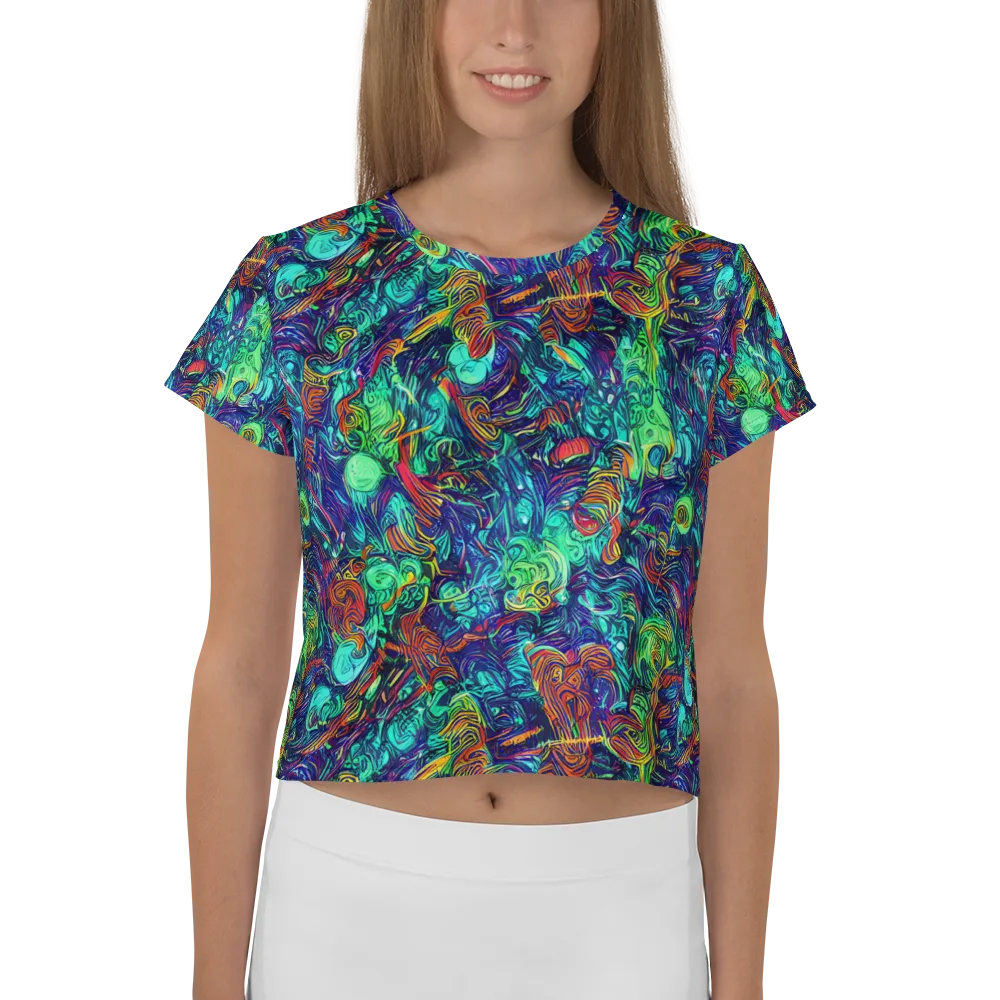 Saturated Spiral on Crop Tee — Front