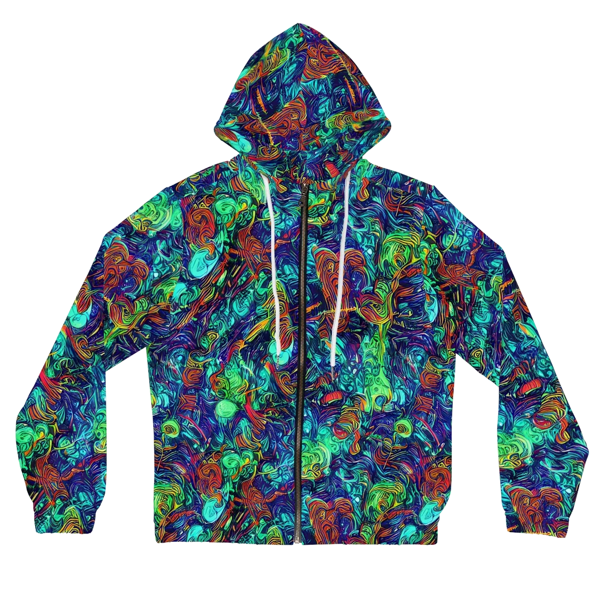 Saturated Spiral on Women's Full-Zip Hoodie — Front