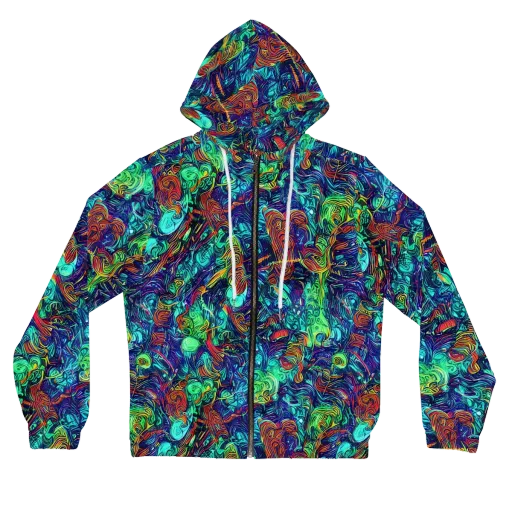 Saturated Spiral on a Women's Full-Zip Hoodie