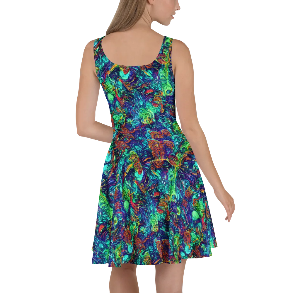 Saturated Spiral on Skater Dress — Back