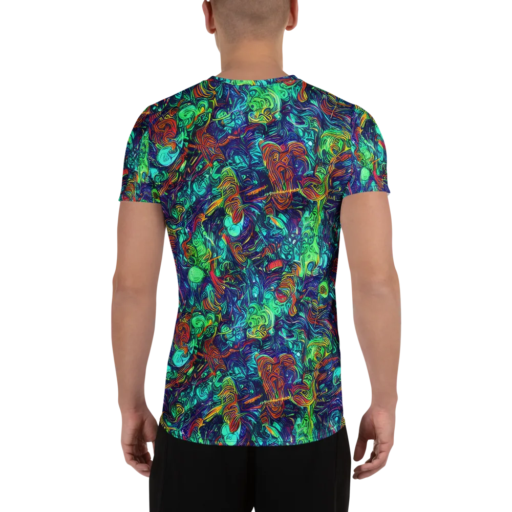 Saturated Spiral on Men's Athletic T-Shirt — Back