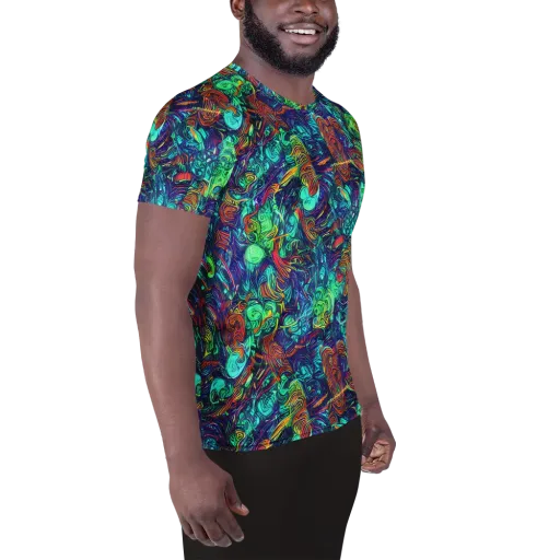 Saturated Spiral on a Men's Athletic T-Shirt