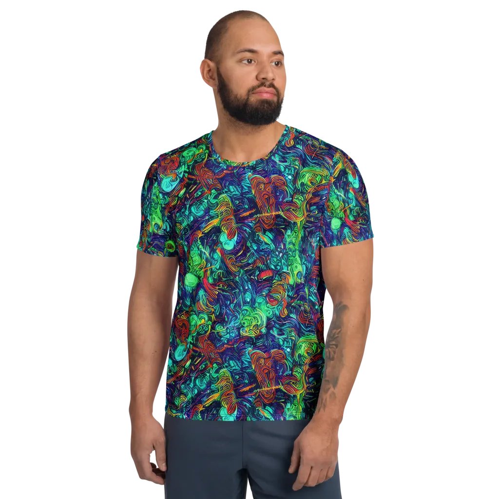 Saturated Spiral on Men's Athletic T-Shirt — Front
