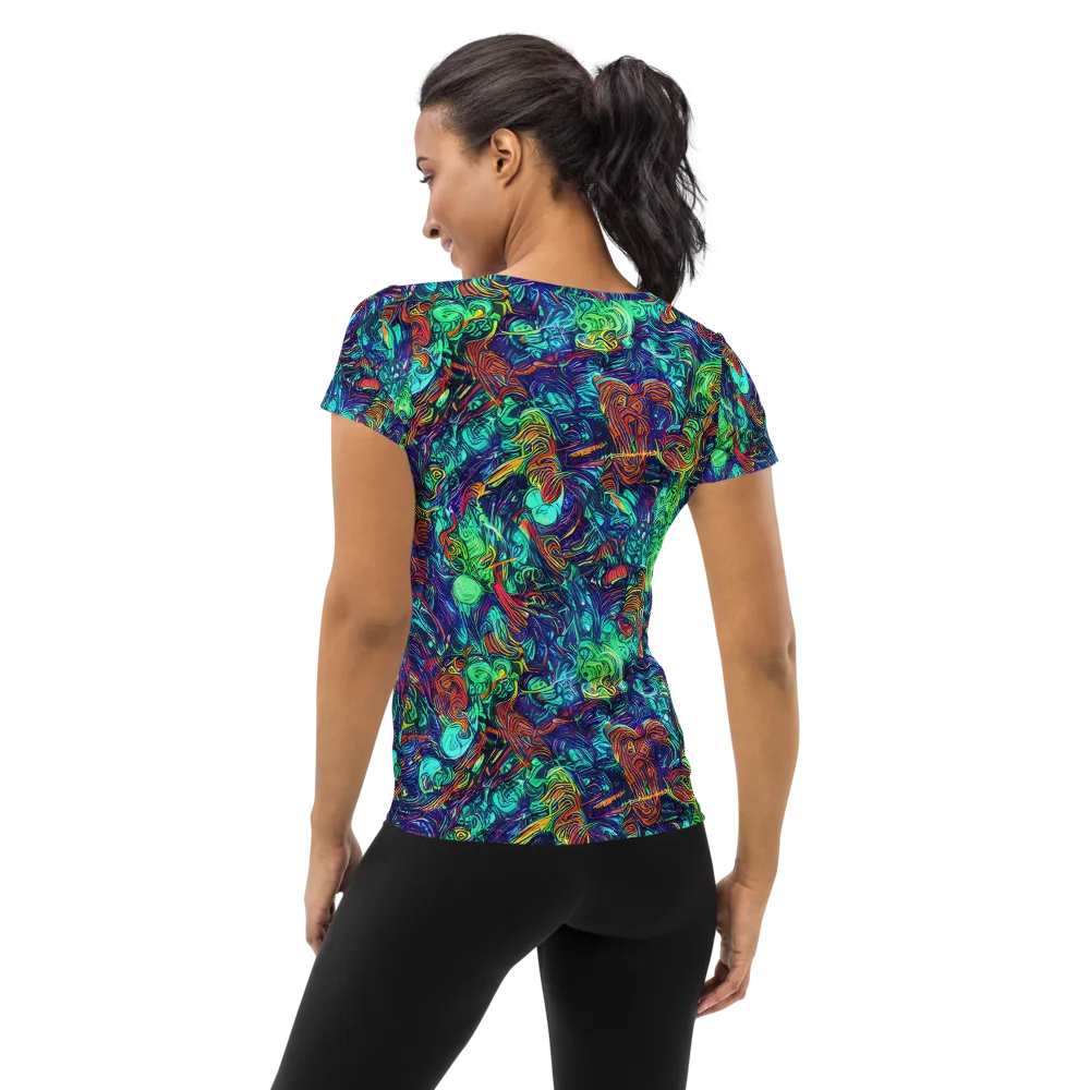 Saturated Spiral on Women's Athletic T-Shirt — Back