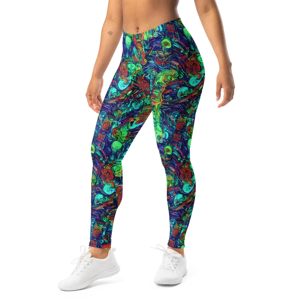 Saturated Spiral on Leggings — Left Front