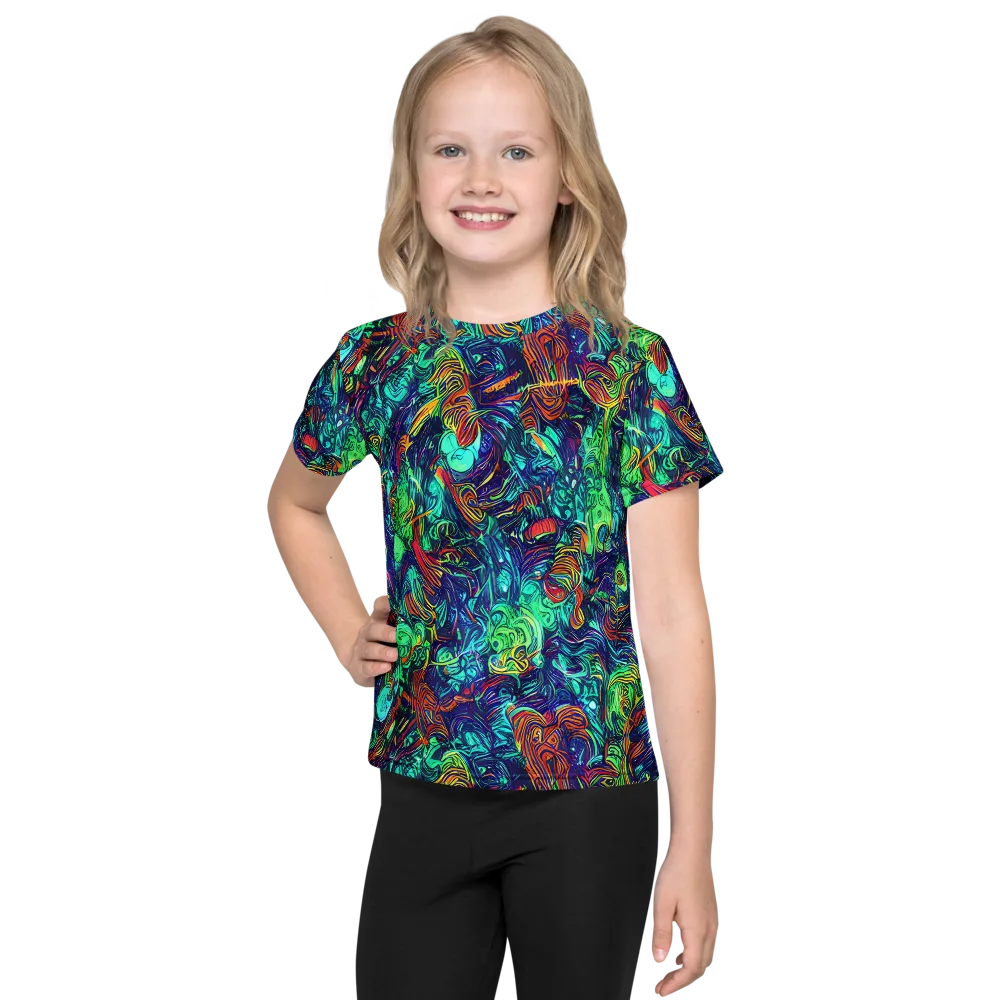 Saturated Spiral on Kids Crew Neck T-Shirt — Front