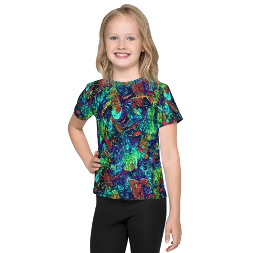 Saturated Spiral on a Kids Crew Neck T-Shirt