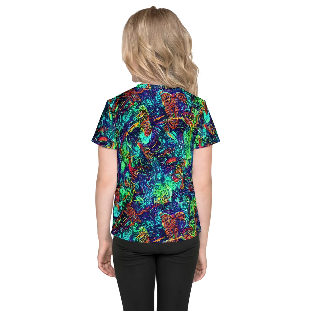 Saturated Spiral on Kids Crew Neck T-Shirt — Back