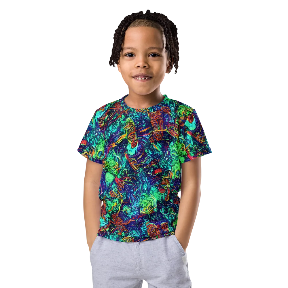 Saturated Spiral on Kids Crew Neck T-Shirt — Front