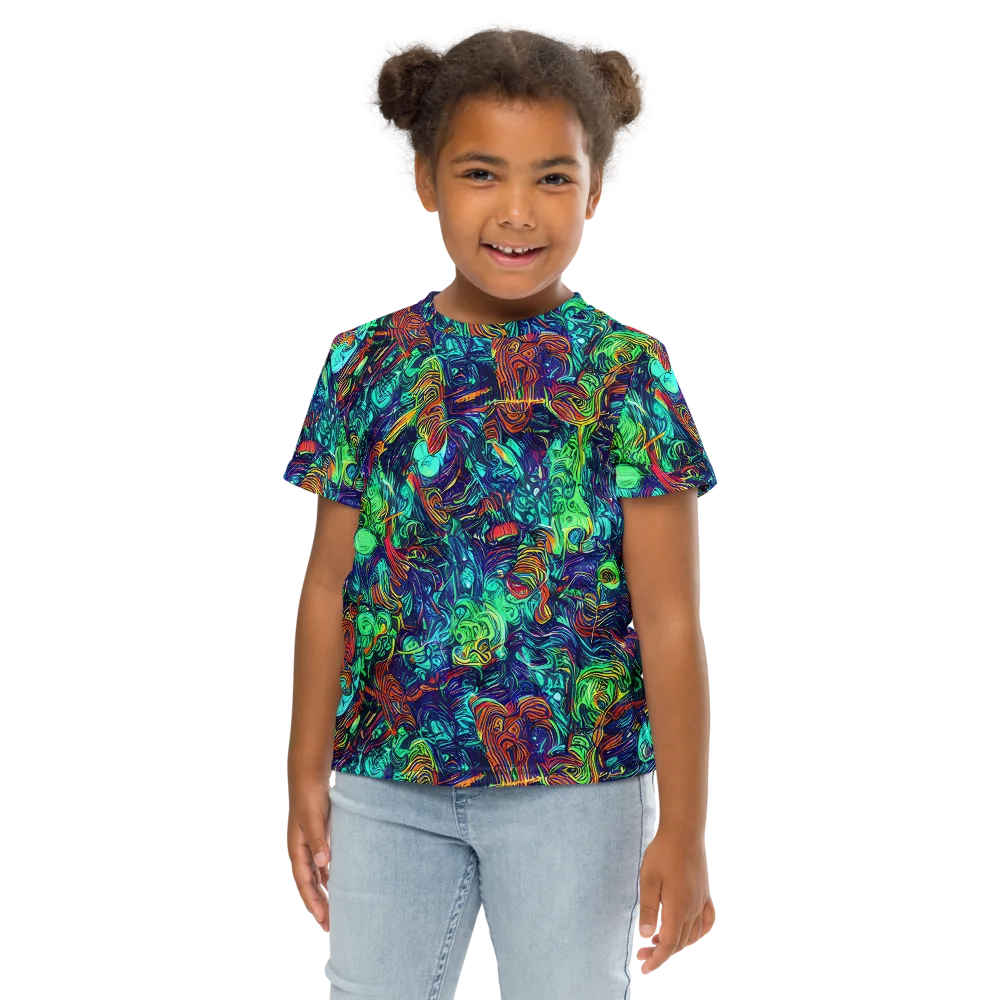 Saturated Spiral on Kids Crew Neck T-Shirt — Front